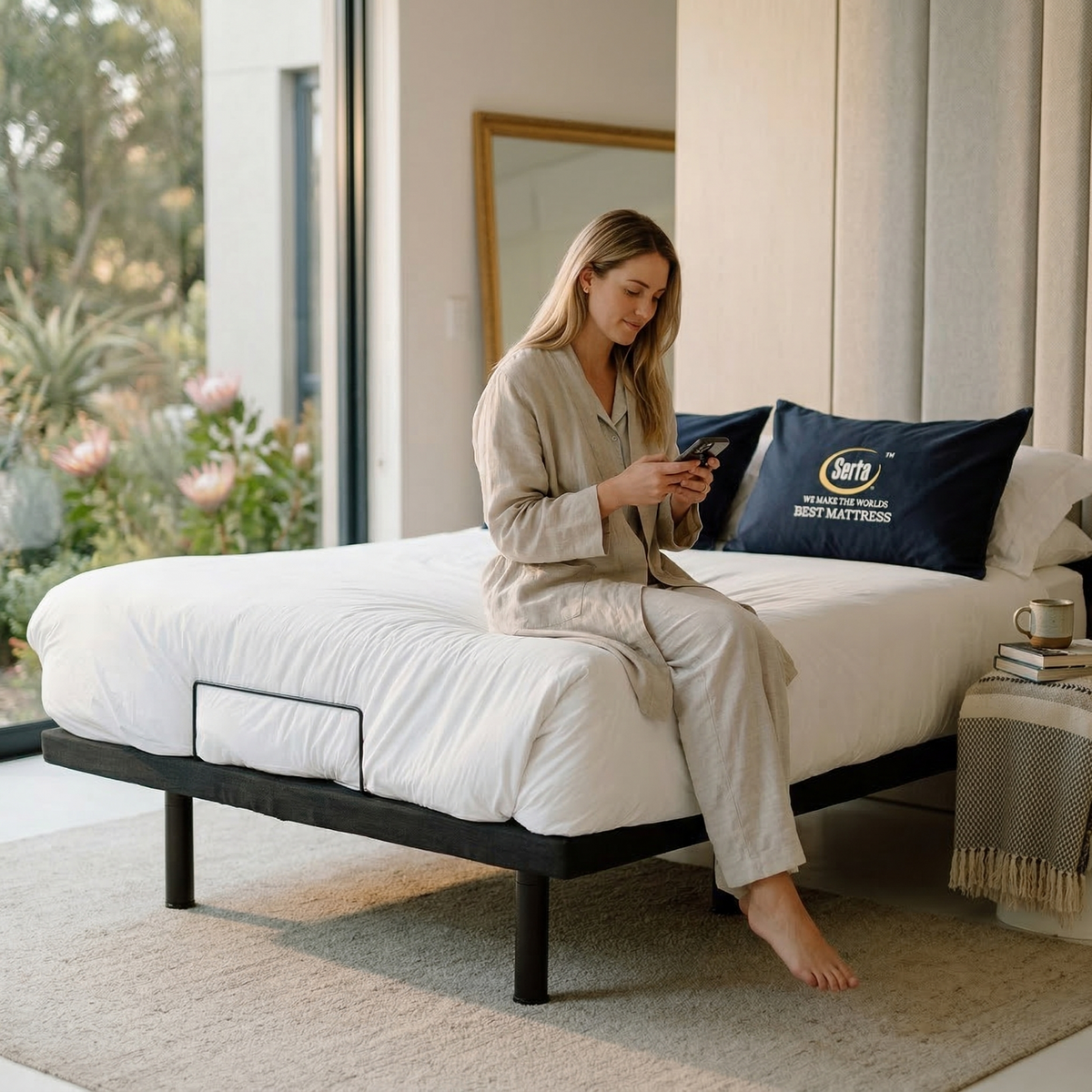 Dreamotion Adjustable Foundation And Serta Carina Mattress Set
